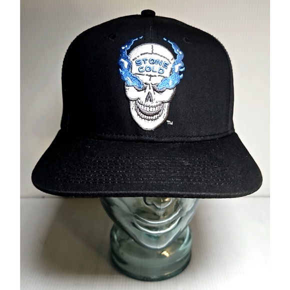 RARE Stone Cold Skull Blue Smoke Steve Austin Hat Cap WWF WWE - Picture 1 of 6